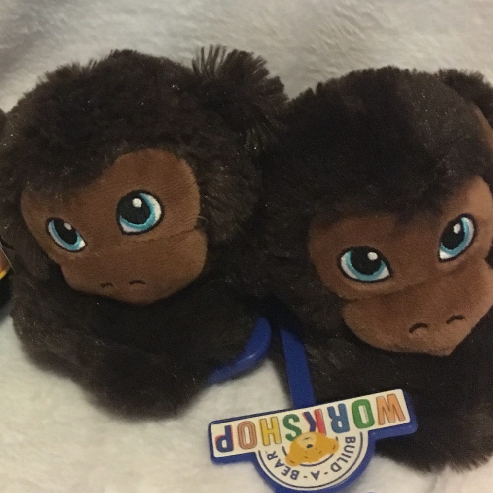 Build a bear Workshop slippers monkey slip on non slip 10/11